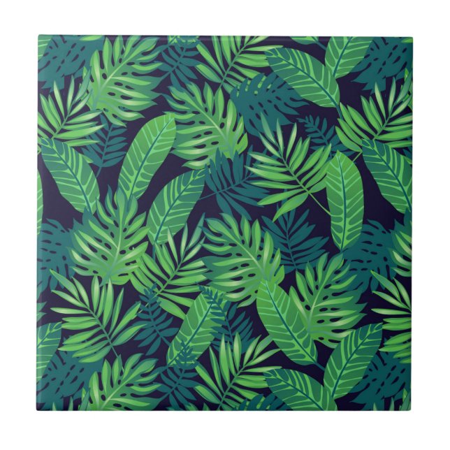 Tropical Leaves Pattern Tile (Front)