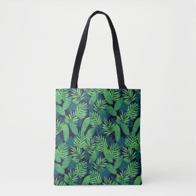 Tropical Leaves Pattern Tote Bag (Front)