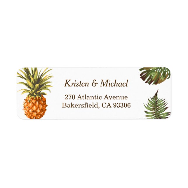 Tropical Leaves Pineapple Decor Luau Wedding (Front)