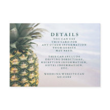 Tropical Leaves Pineapple Hawaiian Wedding Details