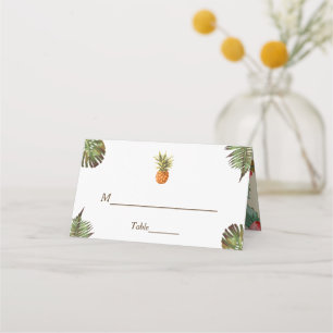 Tropical Leaves Pineapple Summer Wedding Table Place Card