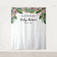 Tropical Leaves | Pink Floral Girl Baby Shower