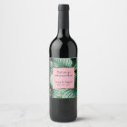 Tropical Leaves Pink Label Luau Beach Wedding