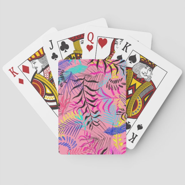 Tropical Leaves Playing Cards (Back)