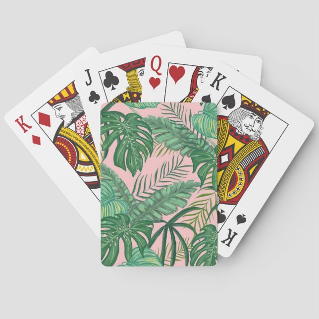 Tropical Leaves Playing Cards (Back)