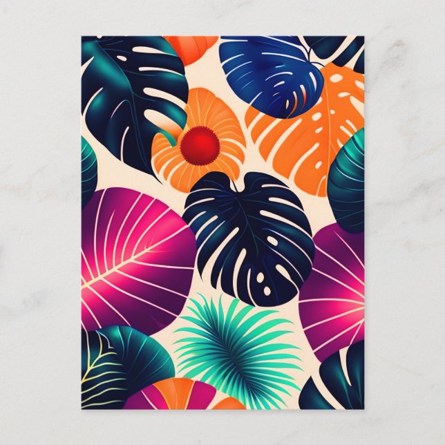 Tropical Leaves Postcard (Front)