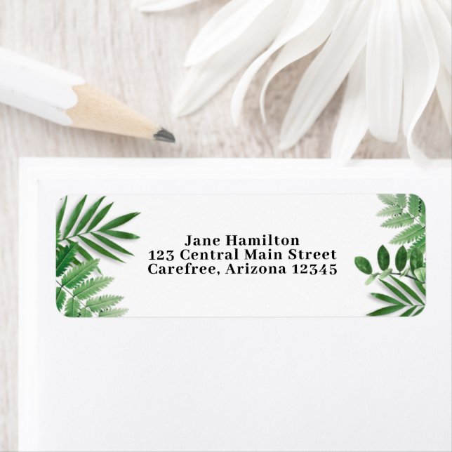 Tropical Leaves Return Address Label (Insitu)
