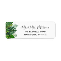 Tropical Leaves Return Address Labels