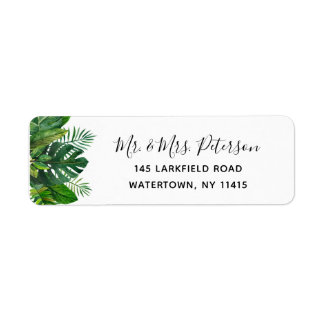 Tropical Leaves Return Address Labels