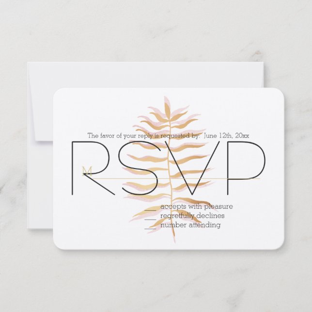 Tropical Leaves RSVP Card (Front)