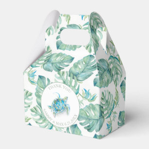 Tropical Leaves Sea Turtle Watercolor Favour Box