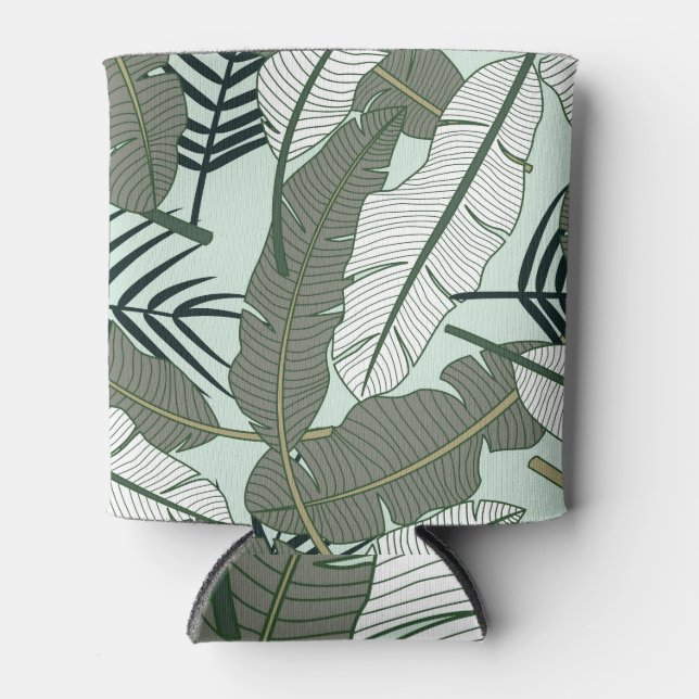 Tropical Leaves: Seamless Nature Pattern. Can Cooler (Front)