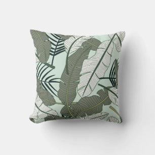 Tropical Leaves: Seamless Nature Pattern. Cushion