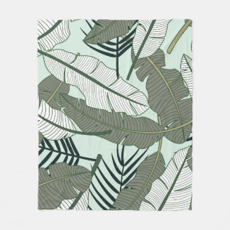 Tropical Leaves: Seamless Nature Pattern. Fleece Blanket