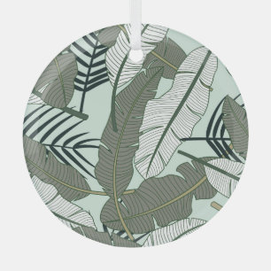 Tropical Leaves: Seamless Nature Pattern. Glass Tree Decoration