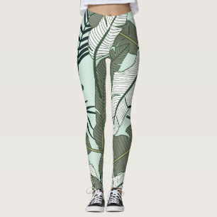 Tropical Leaves: Seamless Nature Pattern. Leggings