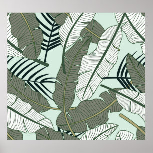 Tropical Leaves: Seamless Nature Pattern. Poster