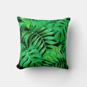 Tropical leaves seamless patern cushion