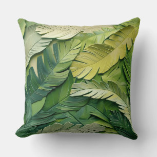 Tropical Leaves Seamless Pattern Cushion