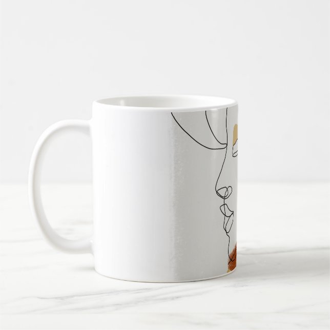 Tropical Leaves, Seamless Pattern Design. Coffee Mug (Left)