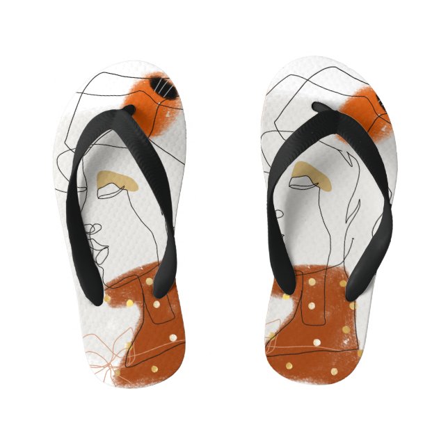 Tropical Leaves, Seamless Pattern Design. Kid's Jandals (Footbed)