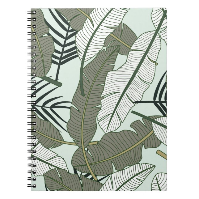 Tropical leaves seamless pattern  notebook (Front)