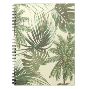 Tropical leaves seamless pattern notebook