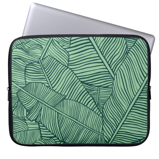 Tropical leaves. Seamless texture with banana leaf Laptop Sleeve (Front)