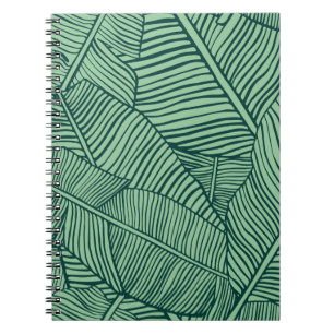 Tropical leaves. Seamless texture with banana leaf Notebook