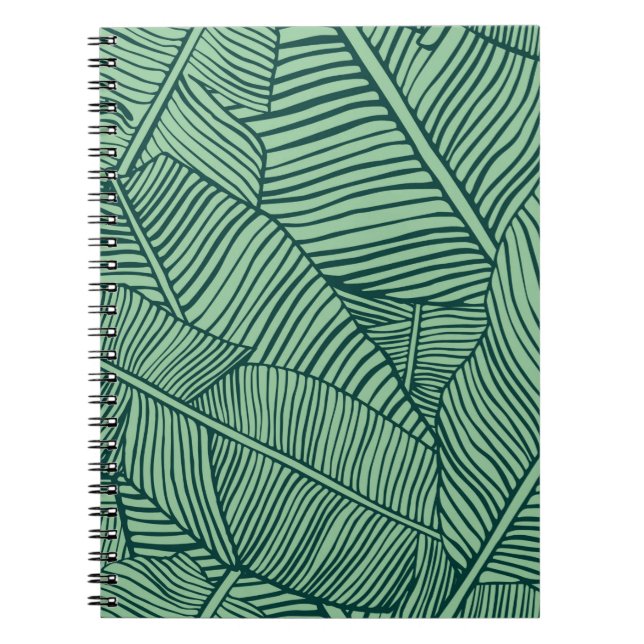 Tropical leaves. Seamless texture with banana leaf Notebook (Front)