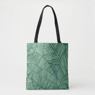 Tropical leaves. Seamless texture with banana leaf Tote Bag