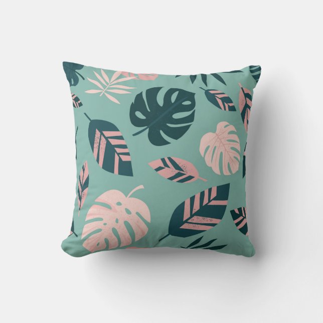 Tropical Leaves: Seamless Vintage Pattern. Cushion (Front)