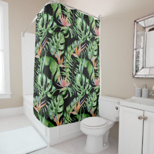 Tropical Leaves Shower Curtain