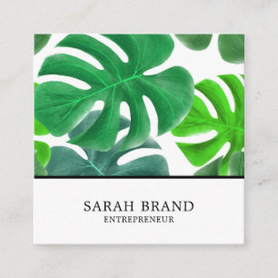 Tropical Leaves Social Media Square Business Card