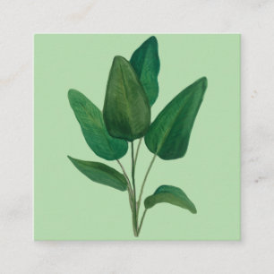 Tropical Leaves Square Business Card