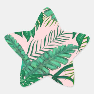 Tropical Leaves Star Sticker