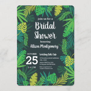 Tropical Leaves Summer Bridal Shower Invitation