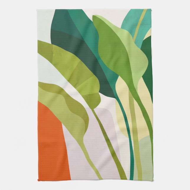 Tropical Leaves Tea Towel (Vertical)