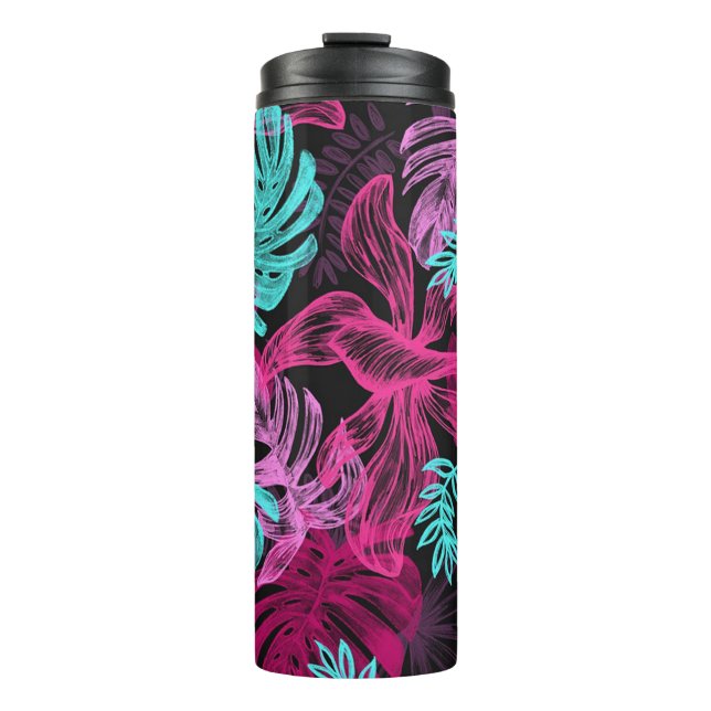 Tropical Leaves Thermal Tumbler (Front)