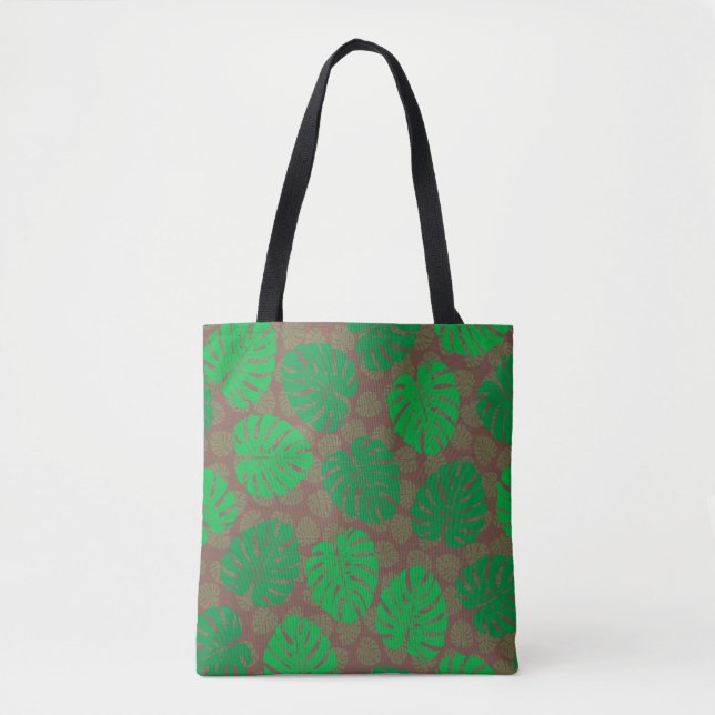 tropical leaves tote bag (Front)