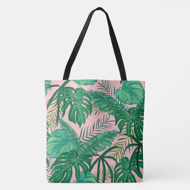 Tropical Leaves Tote Bag (Front)