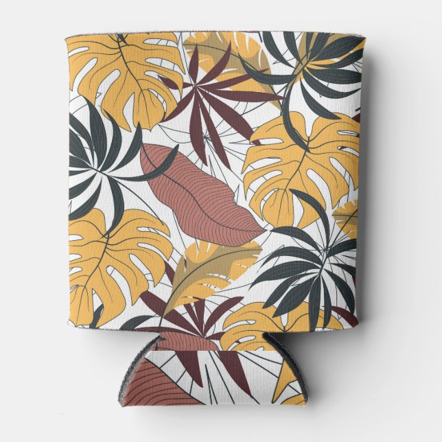 Tropical leaves: vibrant seamless background. can cooler (Front)