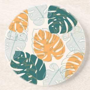 Tropical Leaves: Vintage Jungle Seal Coaster