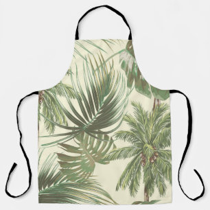 Tropical Leaves Vintage Palms Wallpaper Apron