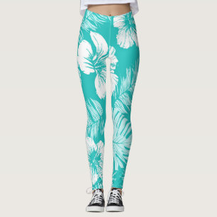 Tropical Leaves: Vintage Plant Pattern Leggings