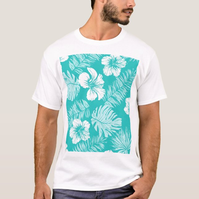 Tropical Leaves: Vintage Plant Pattern T-Shirt (Front)