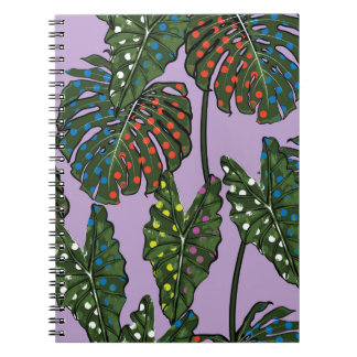 Tropical leaves: vintage polka dot. notebook