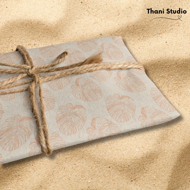 Tropical Leaves Vintage Retro Summer Birthday Tissue Paper (Creator Uploaded)