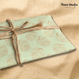 Tropical Leaves Vintage Retro Summer Birthday Tissue Paper