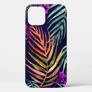 Tropical leaves. Watercolor leaves of a tree, palm iPhone 12 Case
